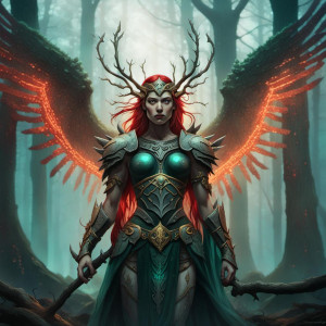 Scandinavian goddess of War and Death in the forest - 10.jpg