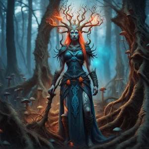 Scandinavian goddess of War and Death in the forest - 11.jpg