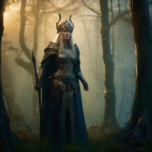 Scandinavian goddess of War and Death in the forest - 13.jpg