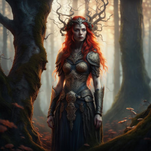 Scandinavian goddess of War and Death in the forest - 14.jpg