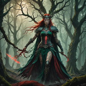 Scandinavian goddess of War and Death in the forest - 18.jpg