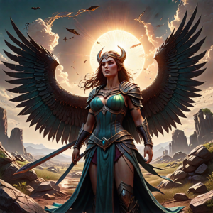 Morrigan goddess on a battlefield - 1.png