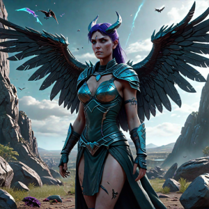 Morrigan goddess on a battlefield - 2.png