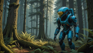 Alien astronaut in Oregon forest - 1.jpg