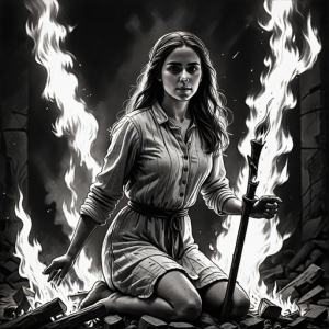 Female Christian martyr on a burning pyre - 3.png