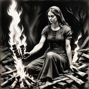Female Christian martyr on a burning pyre - 6.png