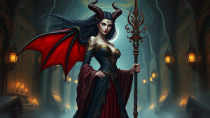 Beautiful demoness in a magical castle.jpg