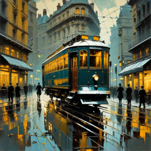 Steampunk streetcar in Victorian London - 4.png