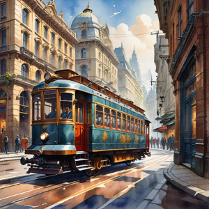 Steampunk streetcar in Victorian London - 8.png