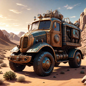 Steampunk truck in Arizona desert - 8.png