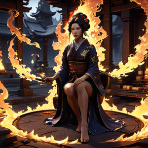Japanese geisha on a burning pyre - 19.png