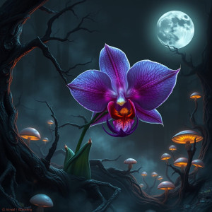 Deadly orchid flower under black moon.jpg