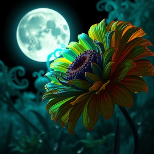 Deadly Marigold flower under black moon.jpg