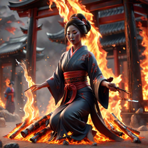 Japanese geisha on a burning pyre - 29.png