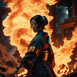 Japanese geisha on a burning pyre - 38.png