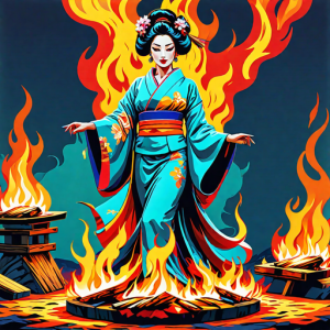Japanese geisha on a burning pyre - 41.png