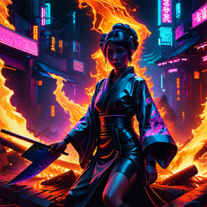 Japanese geisha on a burning pyre - 59.png