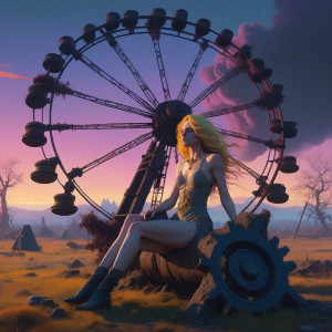 Beautiful woman lying on a spiked wheel - 2.jpg