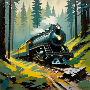 Steampunk train in Oregon forest - 5.png
