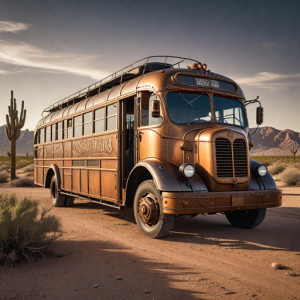 Steampunk bus in Arizona desert - 1.png