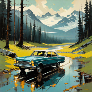 Vintage car in Alaska wilderness - 1.png