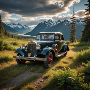 Vintage car in Alaska wilderness - 2.png