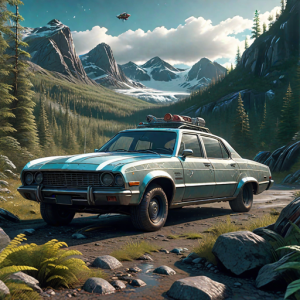 Vintage car in Alaska wilderness - 4.png