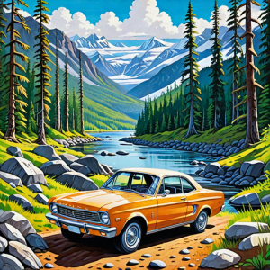 Vintage car in Alaska wilderness - 9.png