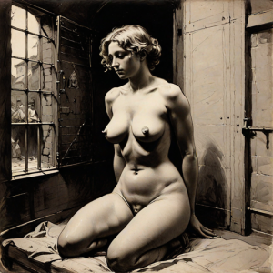 Beautiful naked woman in prison cell - 27.png