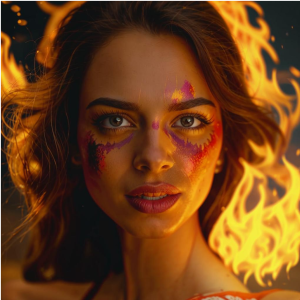 Burning face of a beautiful woman - 2.png