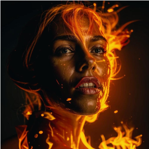 Burning face of a beautiful woman - 3.png