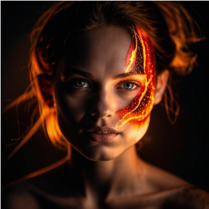 Burning face of a beautiful woman - 7.png