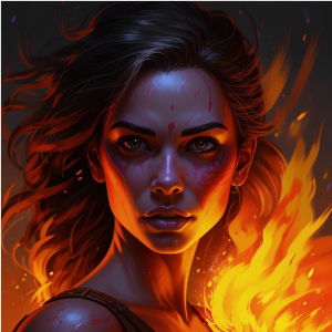 Burning face of a beautiful woman - 8.png