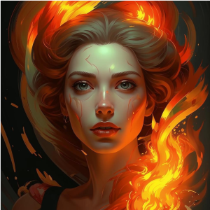 Burning face of a beautiful woman - 10.png