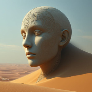 Giant head of a woman in Gobi desert.jpg