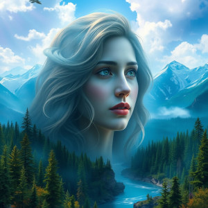 Giant head of a woman in Alaska wilderness.jpg