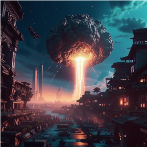 Meteorite explodes over ancient city - 2.png