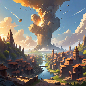 Meteorite explodes over ancient city - 5.png