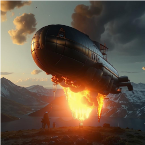 Burning giant airship over the mountains - 3.png