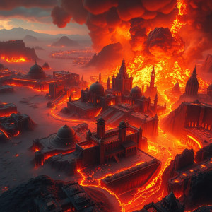 Volcanic eruption destroys ancient city.jpg