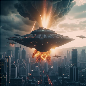 Death ray from alien spaceship destroys city - 3.png