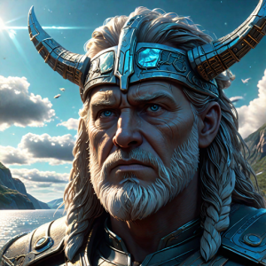 Face of Odin in the sky over Scandinavian fjord - 3.png