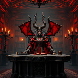 Chief demoness-prosecutor of Hell in her office in the underworld.jpg