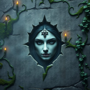 Face of goddess Morrigan on the wall of magical Irish castle.jpg