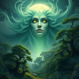 Face of goddess Morrigan in the sky over Irish forest.jpg