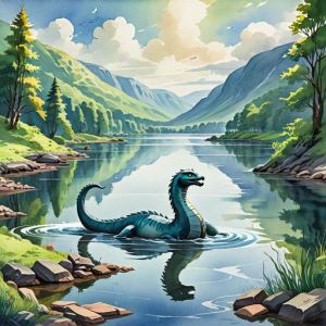 Loch Ness monster in Scottish lake - 3.png