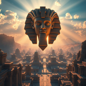 Face of god Melqart in the sky over Phoenician city.jpg