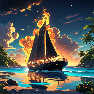 Burning yacht in the Caribbean - 3.png