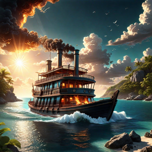 Burning steamboat in the Caribbean - 2.png
