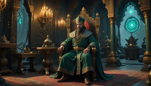 Sultan Timur on his throne.jpg